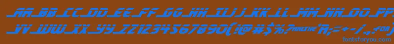 shiningheraldlaserital Font – Blue Fonts on Brown Background
