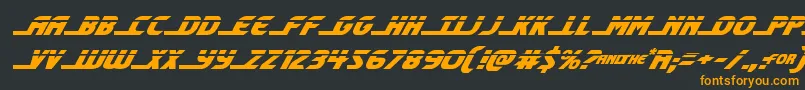 フォントshiningheraldlaserital – 黒い背景にオレンジの文字