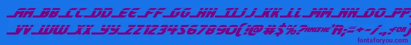 shiningheraldlaserital Font – Purple Fonts on Blue Background