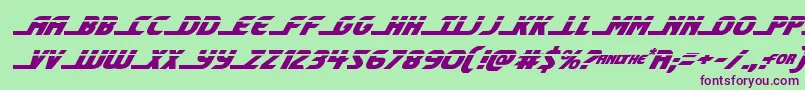 shiningheraldlaserital Font – Purple Fonts on Green Background