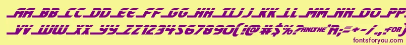 shiningheraldlaserital Font – Purple Fonts on Yellow Background