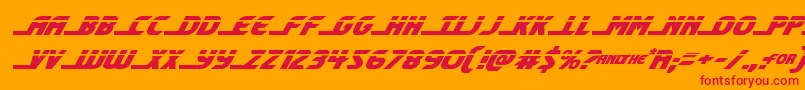 shiningheraldlaserital-Schriftart – Rote Schriften auf orangefarbenem Hintergrund