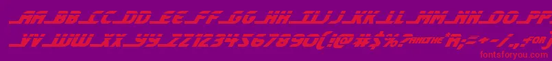 shiningheraldlaserital-Schriftart – Rote Schriften auf violettem Hintergrund