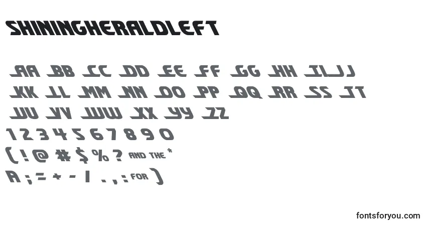 A fonte Shiningheraldleft (140727) – alfabeto, números, caracteres especiais