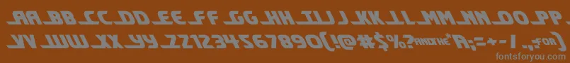 フォントshiningheraldleft – 茶色の背景に灰色の文字