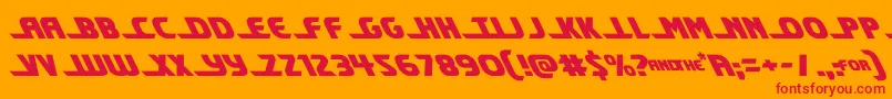 フォントshiningheraldleft – オレンジの背景に赤い文字