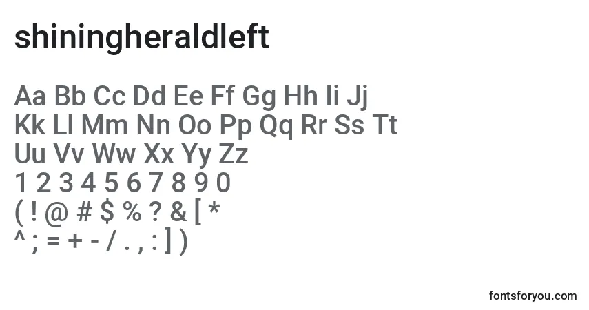 Schriftart Shiningheraldleft (140728) – Alphabet, Zahlen, spezielle Symbole