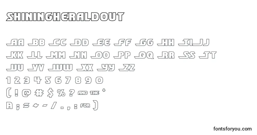 Czcionka Shiningheraldout (140729) – alfabet, cyfry, specjalne znaki