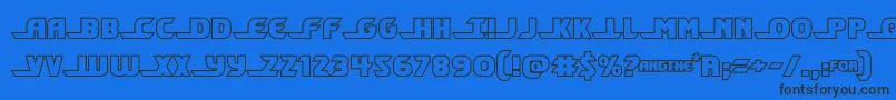 shiningheraldout Font – Black Fonts on Blue Background