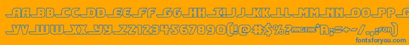 フォントshiningheraldout – オレンジの背景に青い文字