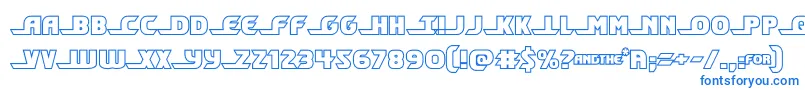 フォントshiningheraldout – 白い背景に青い文字