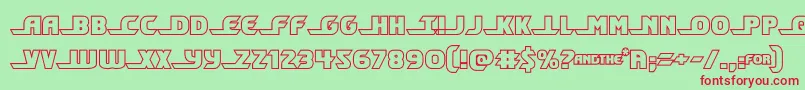 shiningheraldout Font – Red Fonts on Green Background