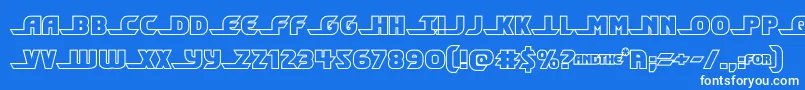 フォントshiningheraldout – 青い背景に白い文字