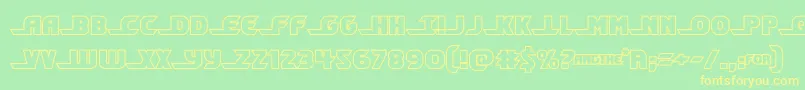 shiningheraldout Font – Yellow Fonts on Green Background