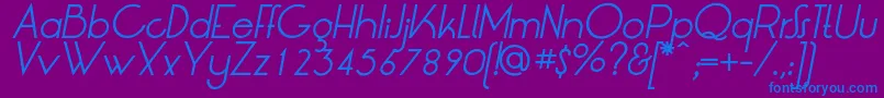 LtOksanaItalic Font – Blue Fonts on Purple Background