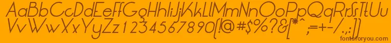 LtOksanaItalic-fontti – ruskeat fontit oranssilla taustalla