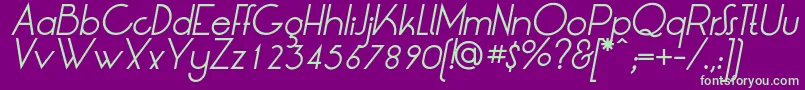 LtOksanaItalic Font – Green Fonts on Purple Background