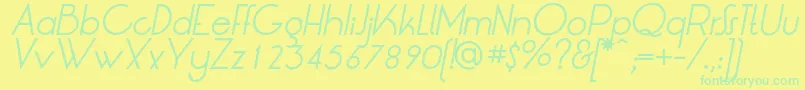 LtOksanaItalic Font – Green Fonts on Yellow Background