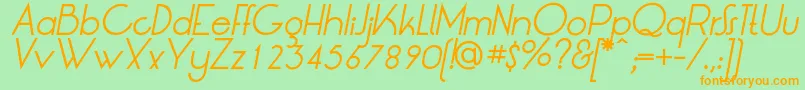 LtOksanaItalic Font – Orange Fonts on Green Background
