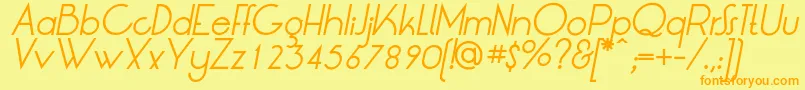 LtOksanaItalic Font – Orange Fonts on Yellow Background