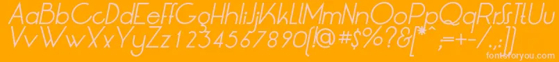 LtOksanaItalic-fontti – vaaleanpunaiset fontit oranssilla taustalla