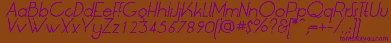 LtOksanaItalic Font – Purple Fonts on Brown Background