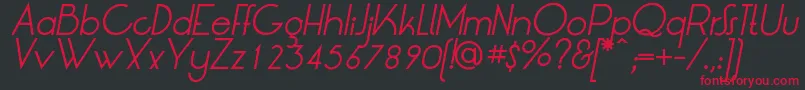 LtOksanaItalic Font – Red Fonts on Black Background