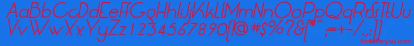 フォントLtOksanaItalic – 赤い文字の青い背景