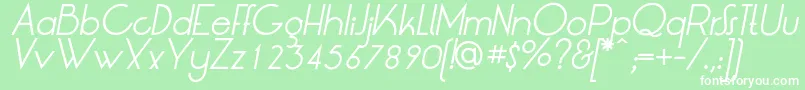 フォントLtOksanaItalic – 緑の背景に白い文字