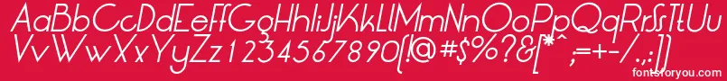 フォントLtOksanaItalic – 赤い背景に白い文字