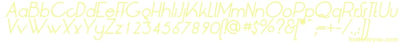 LtOksanaItalic Font – Yellow Fonts on White Background