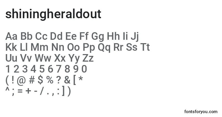 Fuente Shiningheraldout (140730) - alfabeto, números, caracteres especiales