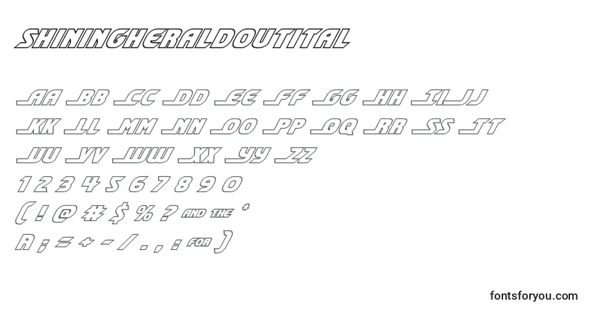 Schriftart Shiningheraldoutital (140731) – Alphabet, Zahlen, spezielle Symbole