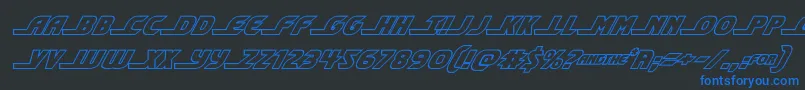 shiningheraldoutital Font – Blue Fonts on Black Background