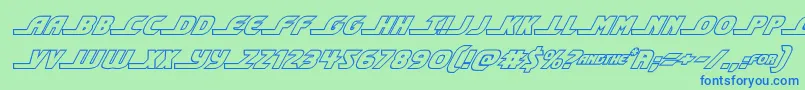 shiningheraldoutital Font – Blue Fonts on Green Background