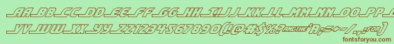 shiningheraldoutital Font – Brown Fonts on Green Background