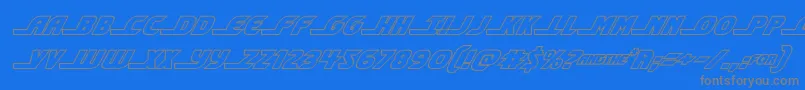 shiningheraldoutital-Schriftart – Graue Schriften auf blauem Hintergrund