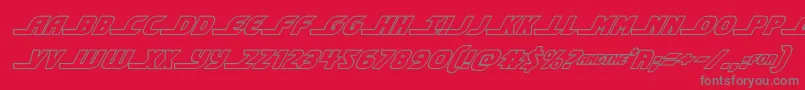 フォントshiningheraldoutital – 赤い背景に灰色の文字