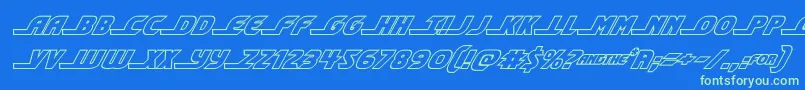 shiningheraldoutital Font – Green Fonts on Blue Background