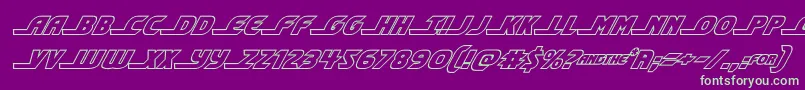 shiningheraldoutital Font – Green Fonts on Purple Background