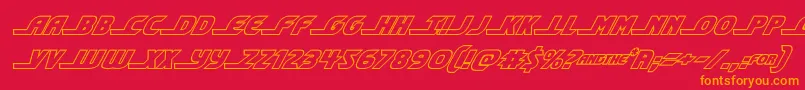 shiningheraldoutital Font – Orange Fonts on Red Background