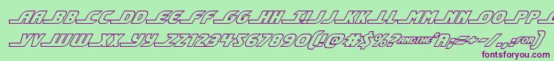 shiningheraldoutital Font – Purple Fonts on Green Background