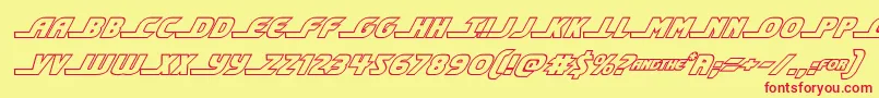 shiningheraldoutital Font – Red Fonts on Yellow Background