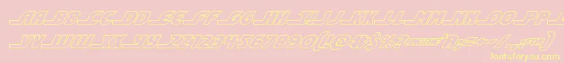 shiningheraldoutital-Schriftart – Gelbe Schriften auf rosa Hintergrund