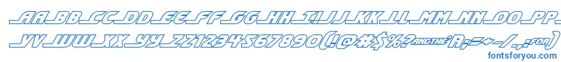 shiningheraldoutital-Schriftart – Blaue Schriften auf weißem Hintergrund