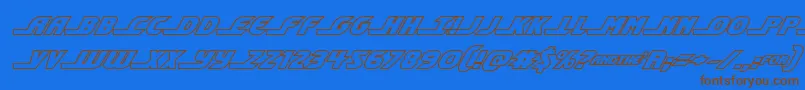 shiningheraldoutital Font – Brown Fonts on Blue Background