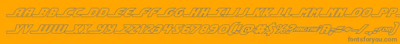 Шрифт shiningheraldoutital – серые шрифты на оранжевом фоне