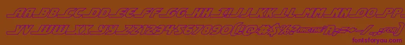 shiningheraldoutital Font – Purple Fonts on Brown Background