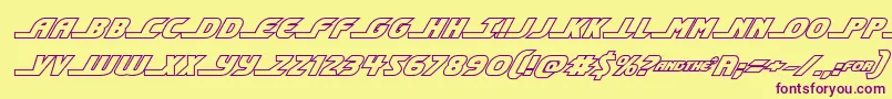 shiningheraldoutital Font – Purple Fonts on Yellow Background
