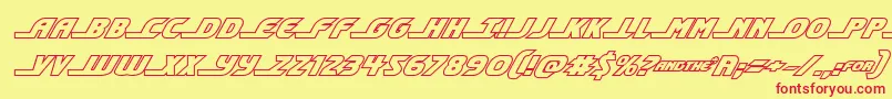 shiningheraldoutital Font – Red Fonts on Yellow Background